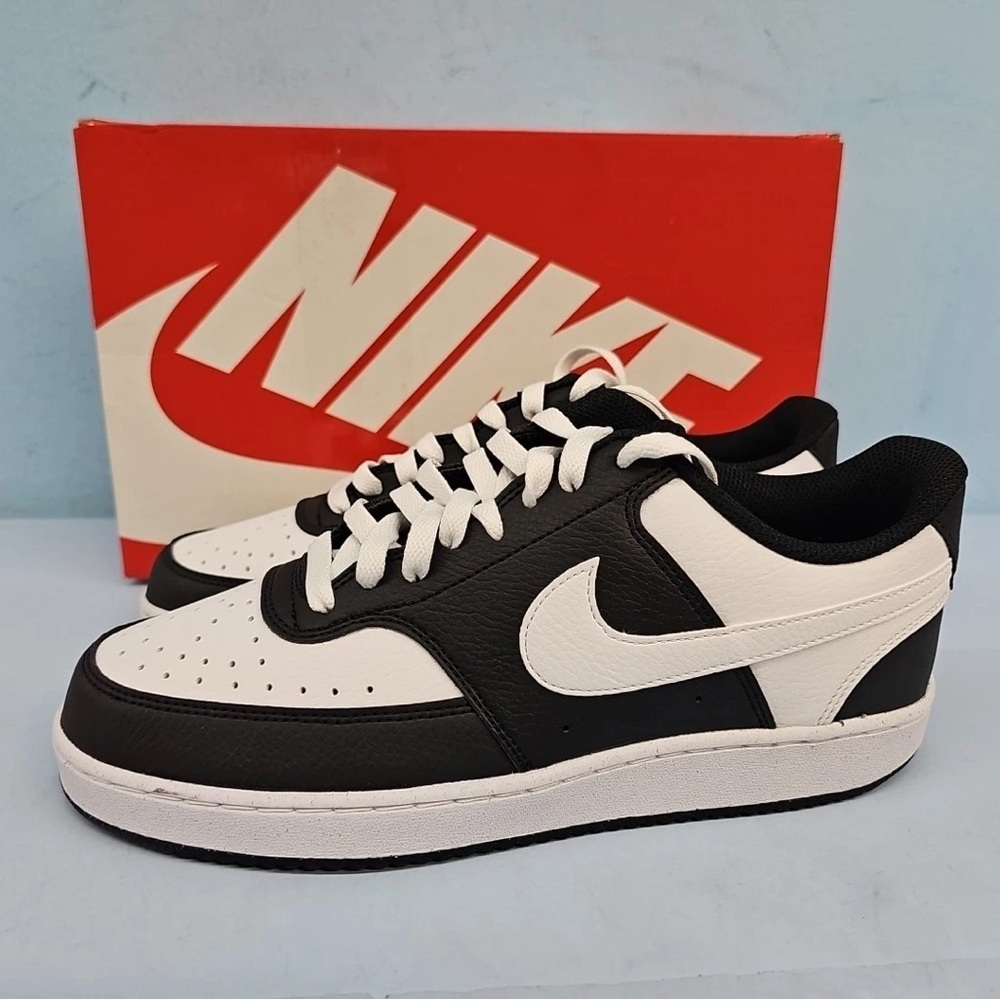Men’s Nike Court Vision Low Tennis Shoes - Black White Panda HM9862-001 - Picture 5 of 10
